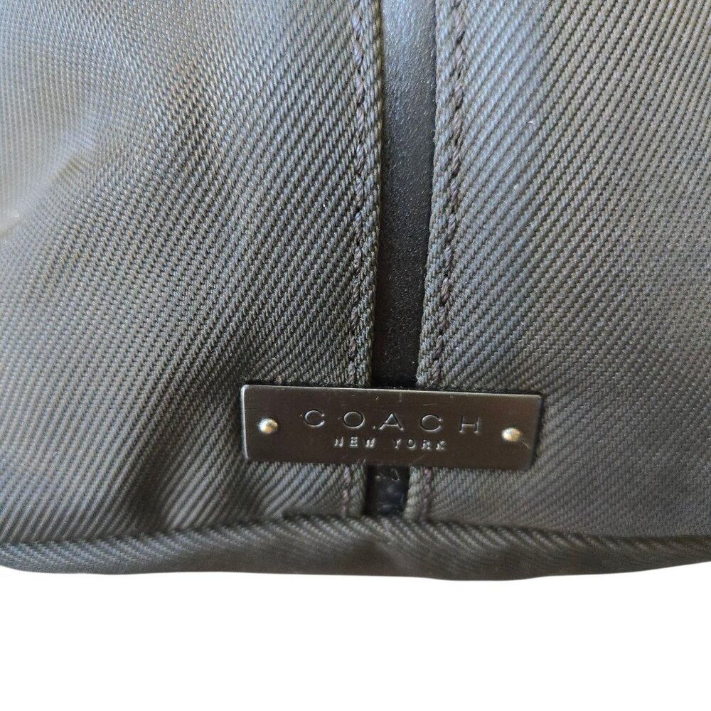 Coach Olive Twill Fabric Hobo Bag With Leather Trim & Handle Metal Logo Hang Tag - Picture 5 of 9